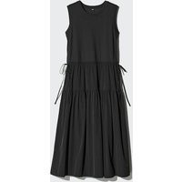 Uniqlo - Combination Tiered Dress (sleeveless) - Black | UNIQLO (UK)