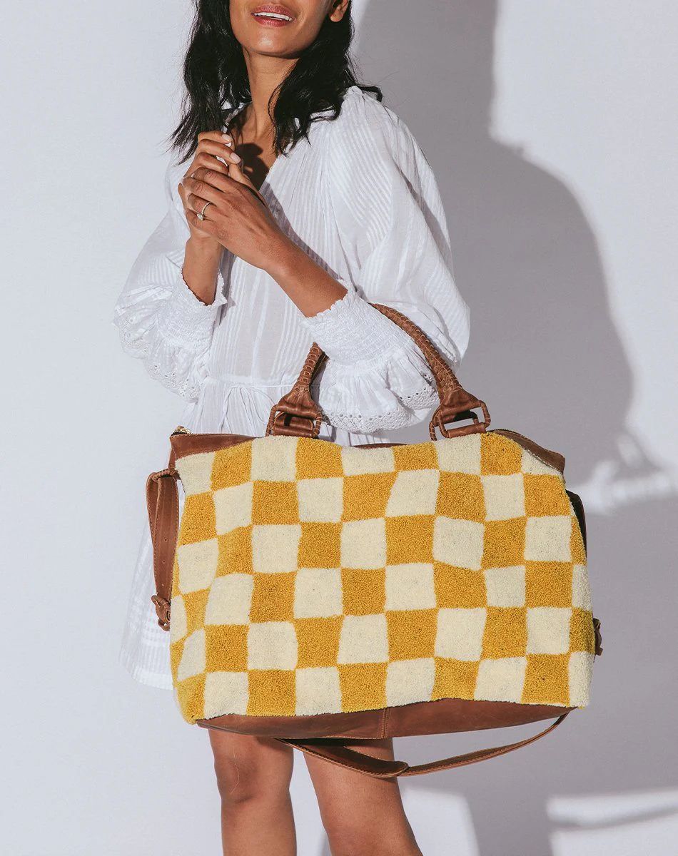 Shop Checkered Honey Weekender | Cleobella | Cleobella LLC