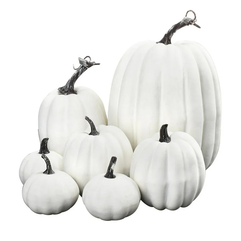 Xsylife 7Pcs Assorted Sizes Halloween Pumpkin Model Artificial Craft Fall Harvest Thanksgiving De... | Walmart (US)