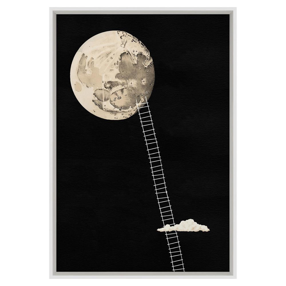 Arwin Modern Classic Ladder Going to Moon Kids Framed Art | Kathy Kuo Home