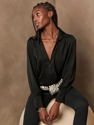 Silky Collar Blouse | Banana Republic Factory