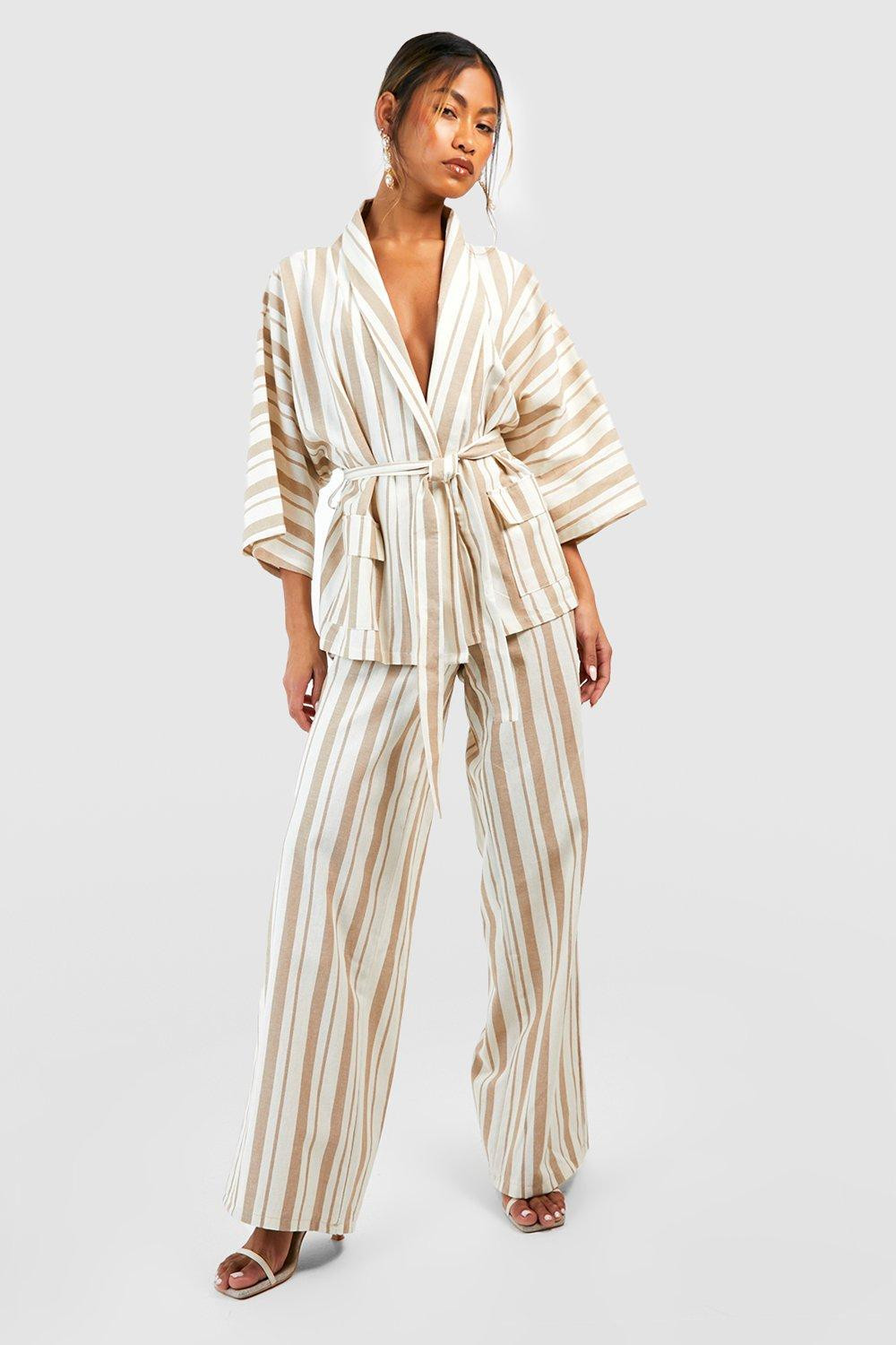 Linen Look Tie Waist Relaxed Fit Blazer | Boohoo.com (UK & IE)