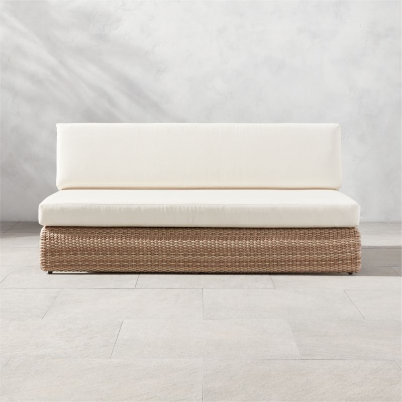 Foss Woven Outdoor Patio Loveseat | CB2 | CB2