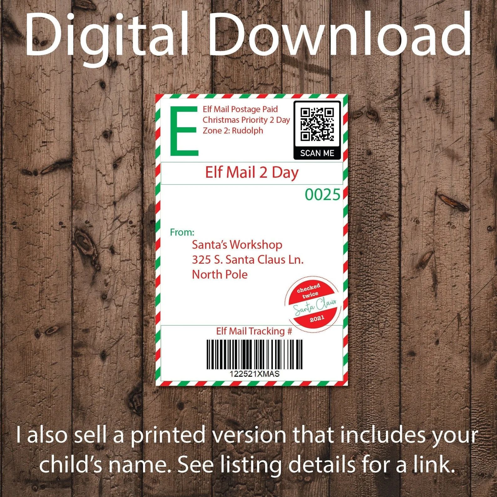 Printable Christmas Shipping Label, Elf or Santa Claus Shipping Label, Elf Accessories, Elf Lette... | Etsy (US)