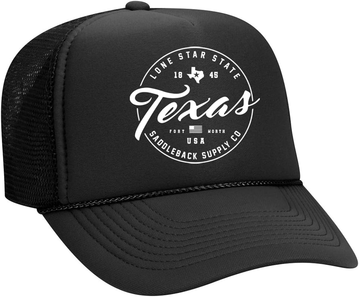 Saddleback Supply Foam Snapback Trucker Hat ol' Texas-Black/w at Amazon Men’s Clothing store | Amazon (US)