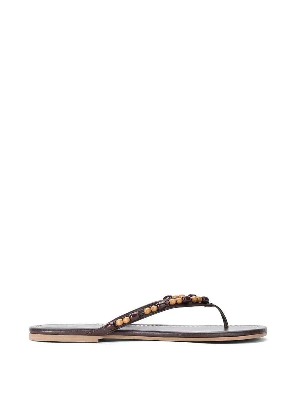 STAUD Freja bead-embellished sandals - Brown | Farfetch Global