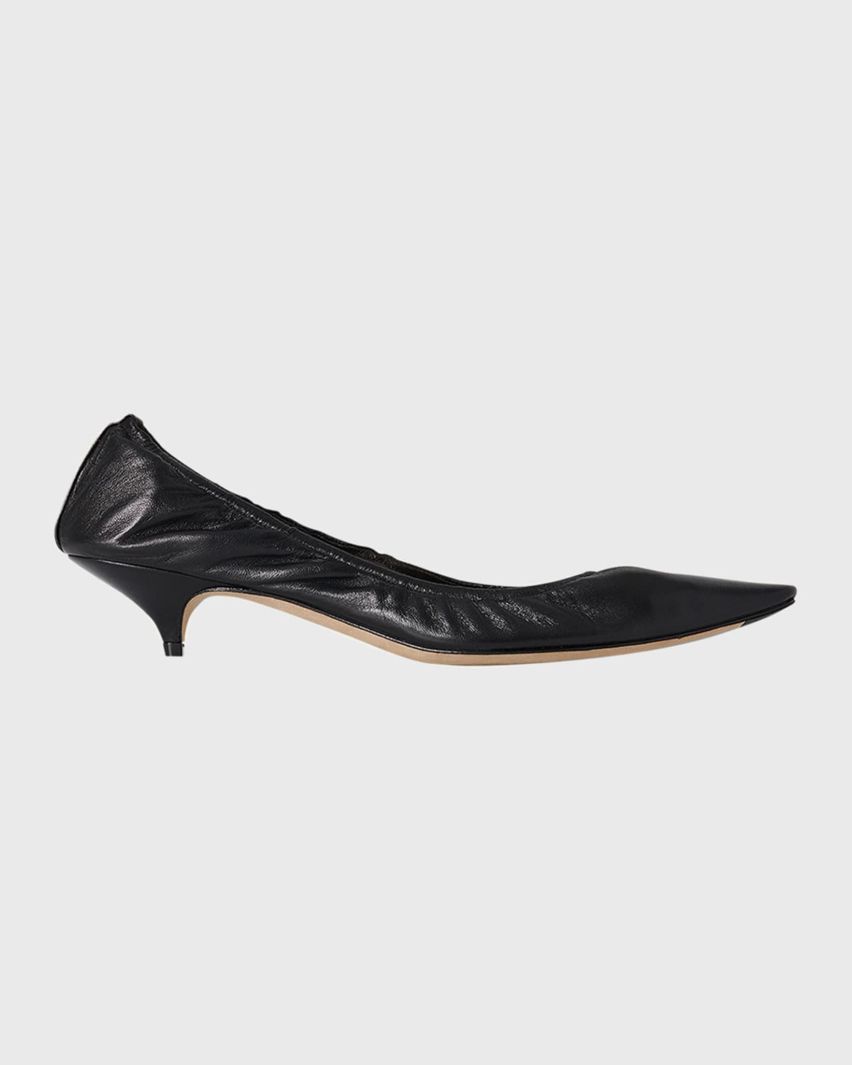 Liisa Leather Kitten-Heel Pumps | Neiman Marcus