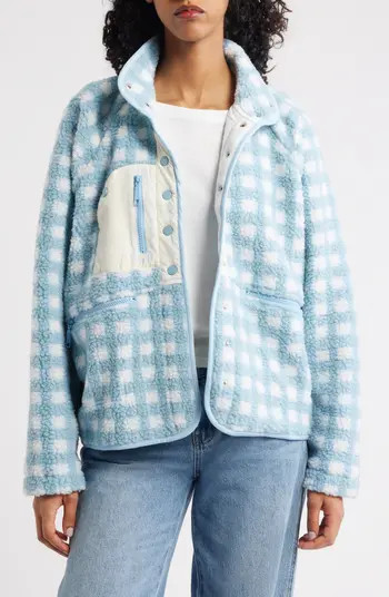 Gingham Grace Fleece Pullover | Nordstrom