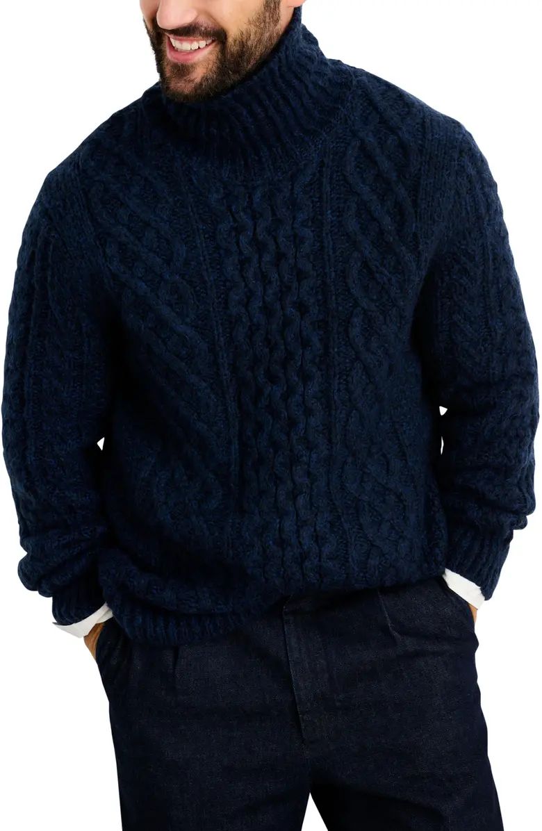 Alex Mill Cable Stitch Turtleneck Fisherman Sweater | Nordstrom | Nordstrom