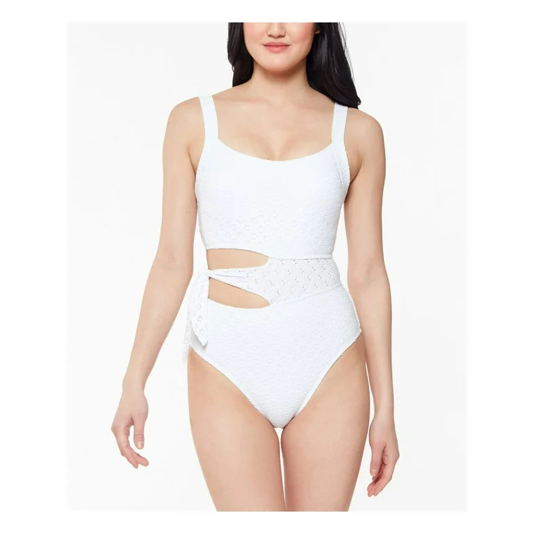 JESSICA SIMPSON Women's White Eyelet ASYMMETRICAL REMOVABLE CUPS Adjustable Tie Bralette One Piec... | Walmart (US)