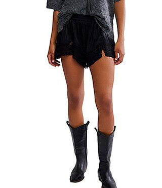 Free People Midnight Muse Woven Lace Trim Coordinating Sleep Shorts - L | Dillard's