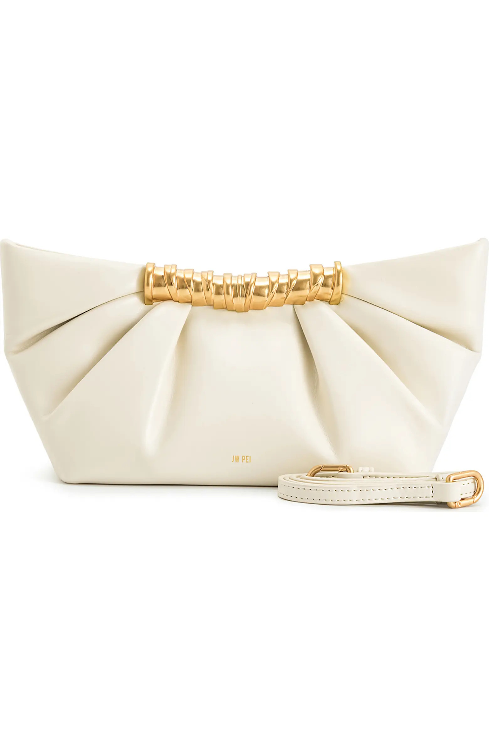 Leia Pleated Faux Leather Clutch | Nordstrom