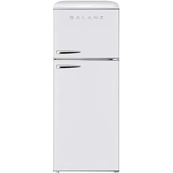 Galanz GLR10TWEEFR True Top Freezer Retro Refrigerator Frost Free Dual Door Fridge, Adjustable El... | Amazon (US)