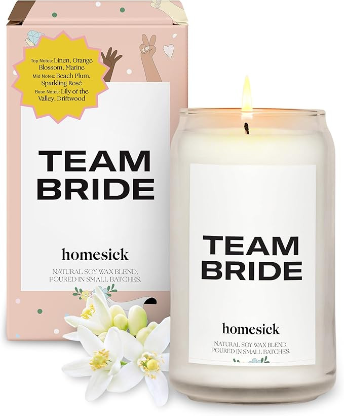 Homesick Scented Candles for Home (Team Bride) - 13.75 oz Long-Lasting Natural Soy Wax Blend Jar ... | Amazon (US)