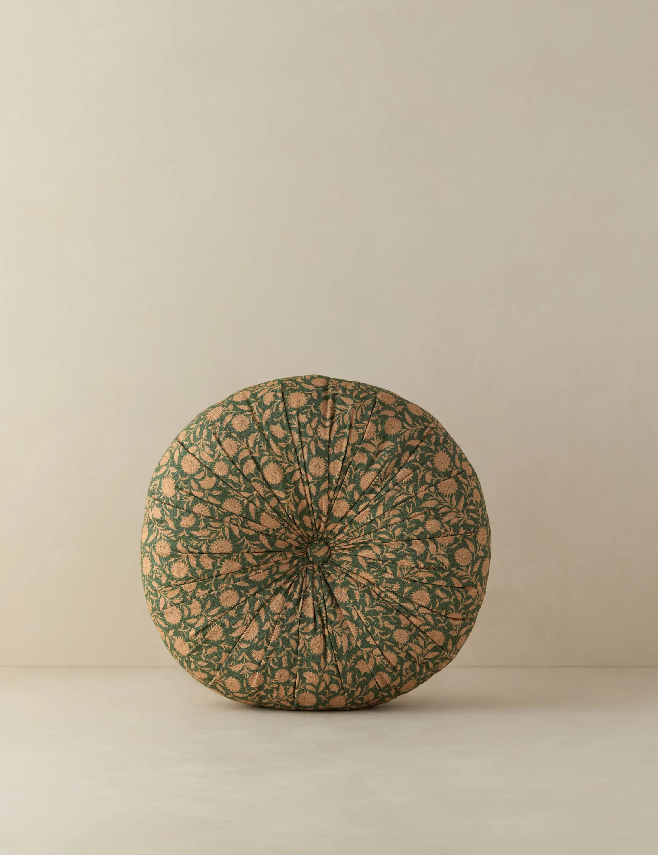Fransen Linen Cotton Tufted Round Pillow | Lulu and Georgia 
