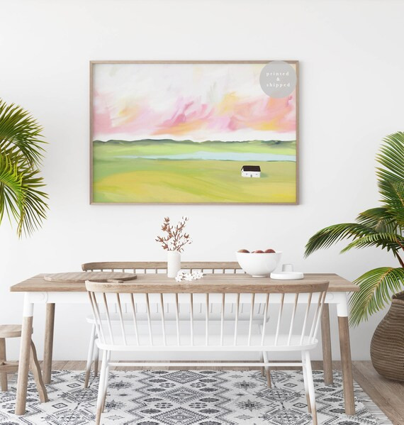 Sunset Print, Sunset Painting, Sunset Art, Farmhouse Decor, Pink Cloud Print, Landscape Wall Art,... | Etsy (CAD)