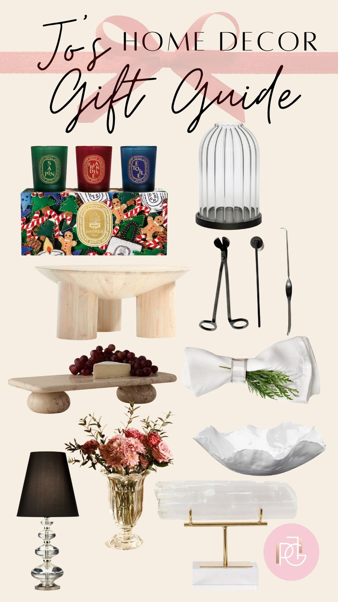 First of many gift guides for this holiday season - let's kick it off with home decor gift ideas:

-Diptyque Limited Edition Holiday Candles
-Hand Blown Glass Candle Holder Photophore
-Crate and Barrel White Oak Wood Coffee Table
-Candle Accessory Set
-SALE! Selenite Crystal
-Rectangular Marble Serving Stand
-William Sonoma Hotel Dinner Napkins, set of 12
-SALE! Jonathan Adler Claridge Component Table Lamp 25”
-French Style Glass Vase
-Jamie Young Decorative Bowl 

 #LTKGiftGuide #LTKHoliday #LTKHome