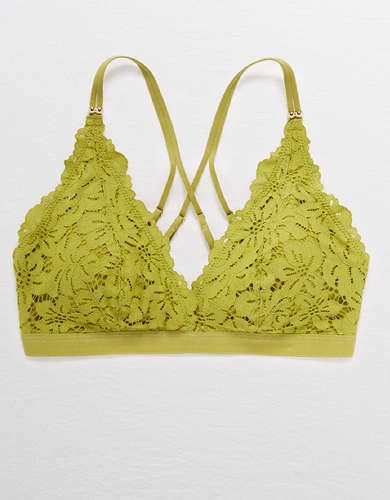 Aerie Palm Lace Plunge Padded Bralette | American Eagle Outfitters (US & CA)