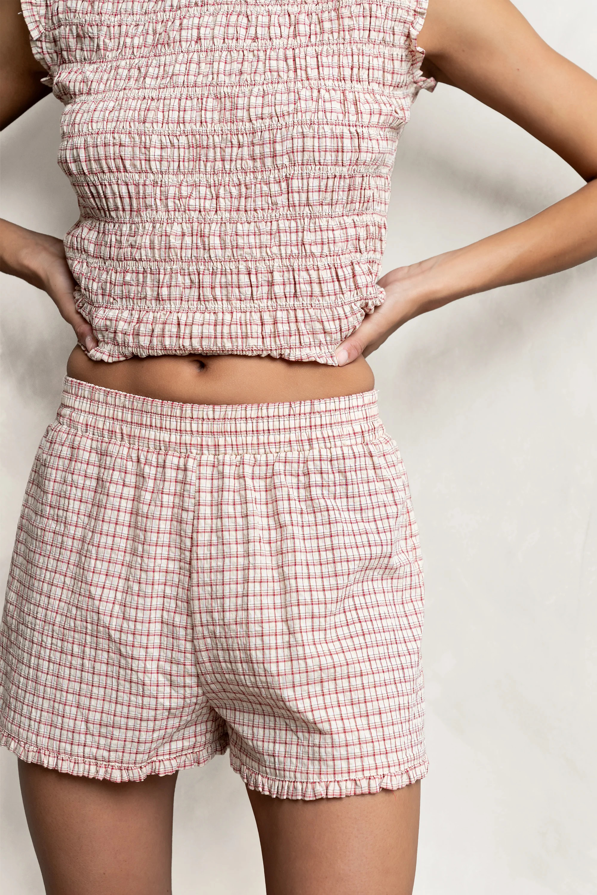 Mailee Plaid Shorts in Red | Böhme US