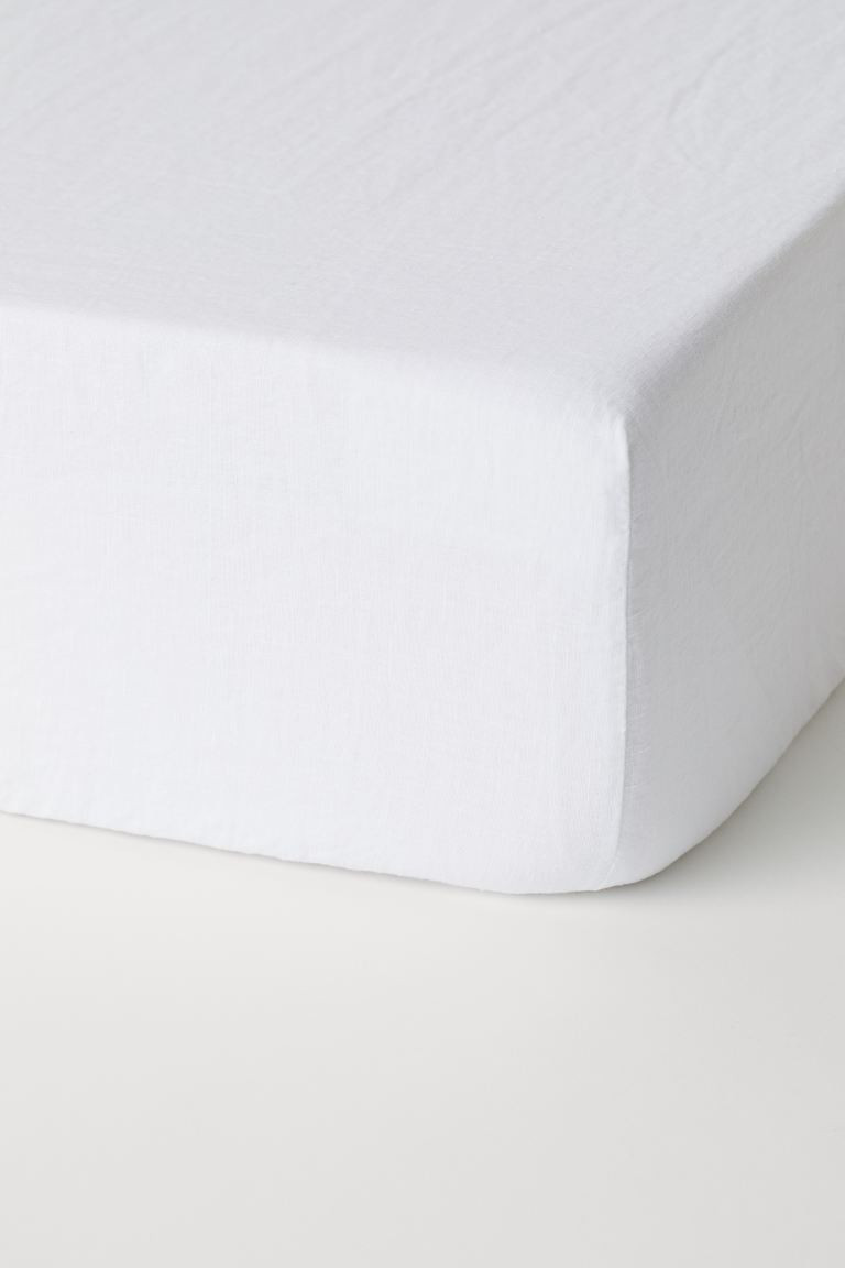 Washed Linen Fitted Sheet | H&M (US + CA)