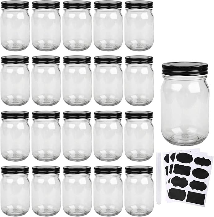 QAPPDA Mason Jars,Glass Jars With Lids 12 oz,Canning Jars For Pickles And Kitchen Storage,Wide Mo... | Amazon (US)