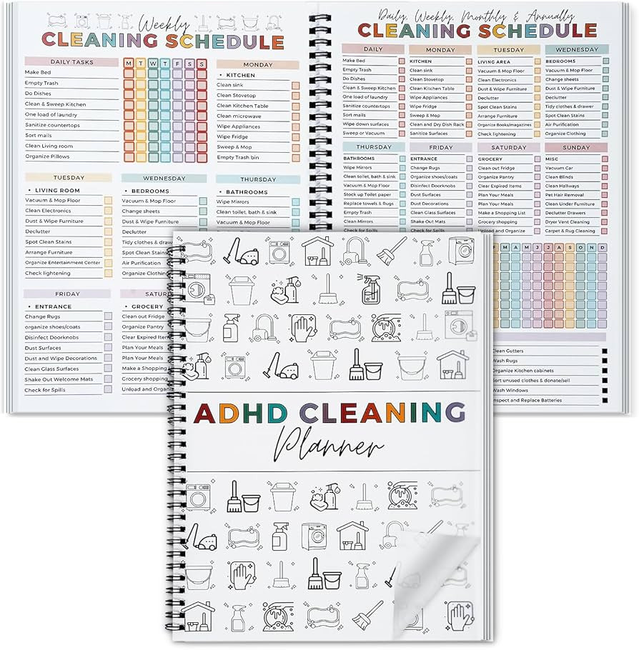 Cleaning Planner, Cleaning Schedule and Checklist Organizer, Daily Weekly Monthly Household Clean... | Amazon (US)