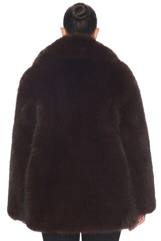 by Marianna Gamine Faux Fur Jacket in Dark Brown | Revolve Clothing (Global)