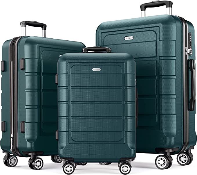 SHOWKOO Luggage Sets Expandable Suitcase Double Wheels TSA Lock (ArmyGreen) | Amazon (US)