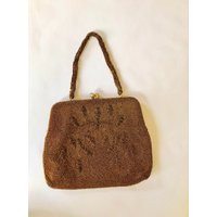 Beautiful Beaded Vintage Handbag, 1940's Bronze Evening Bag/Clutch, Bag, Glamorous Pin Up, Rockabill | Etsy (US)