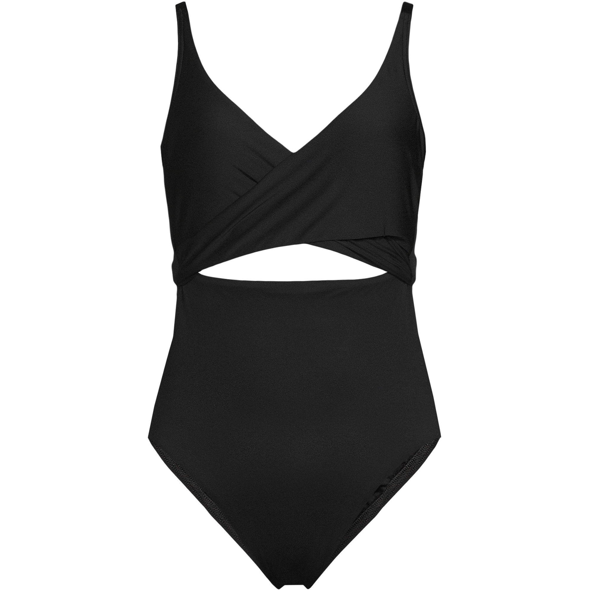 Women's Plus Size Wrap Monokini High Leg One Piece Swimsuit | Lands' End (US)
