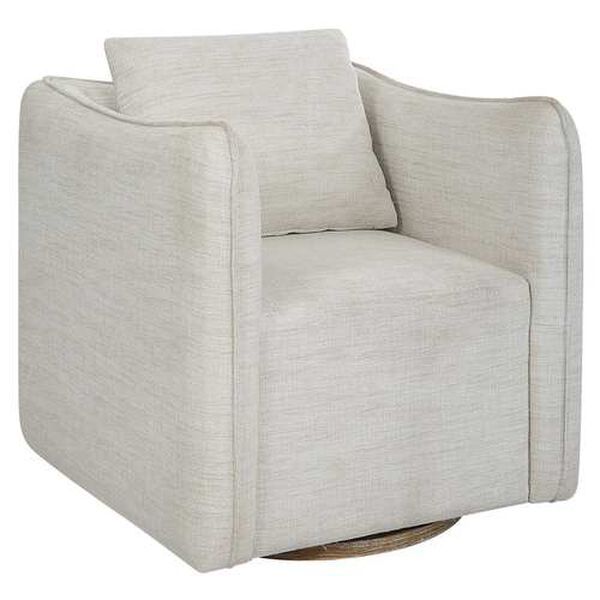 Corben White Swivel Arm Chair | Bellacor