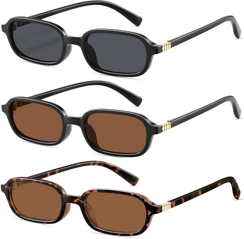 Retro Rectangular Sunglasses for Women Narrow Trendy Small 90s Style Square Frame UV Protection S... | Amazon (US)