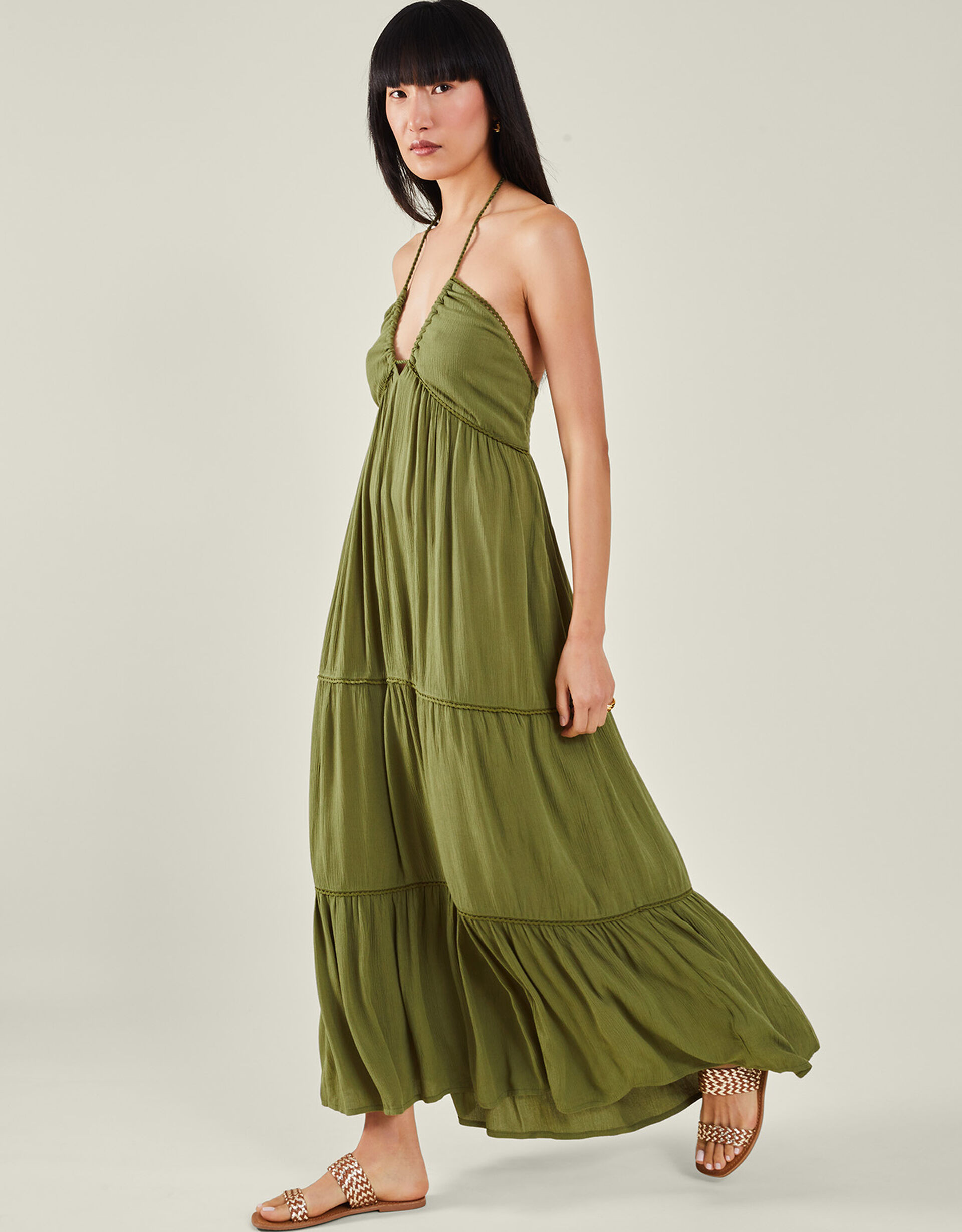 Halter Maxi Dress Green | Accessorize (Global)
