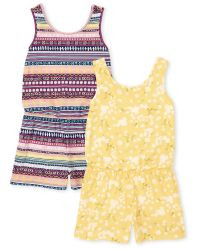 Girls Sleeveless Print Knit Romper 2-Pack | The Children's Place