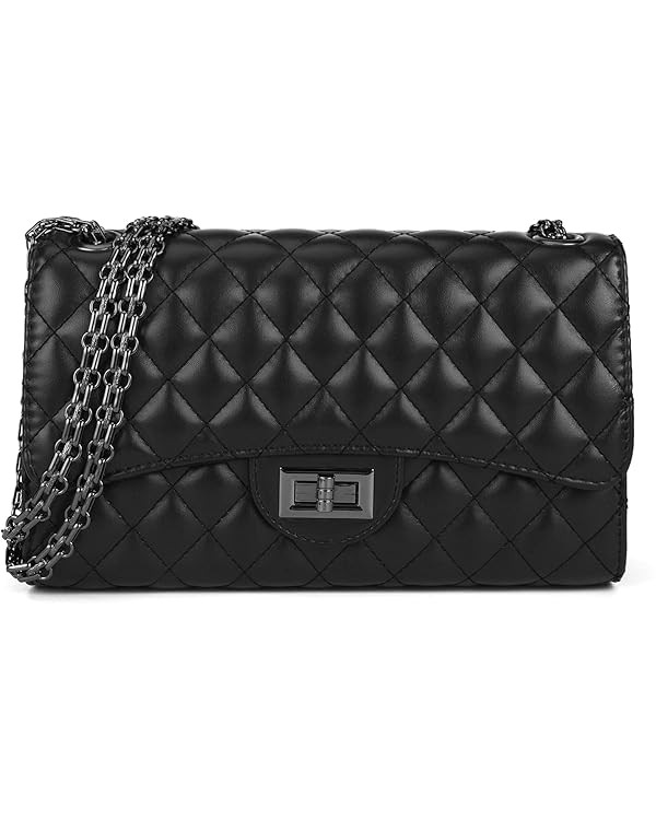 Gladdon Quilted Crossbody Purse for Women Trendy Ladies Shoulder Bag with Chain Designer Purses | Amazon (US)