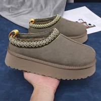 Tazz Slippers tasman fur slides classic ultra mini platform boot Suede Shearling Disquette Slippe... | DHGate
