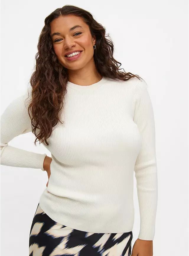 Buy Cream Soft Touch Ribbed Crew Neck Jumper 10 | Jumpers | Tu | Tu Clothing