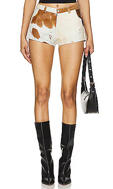 Understated Leather x REVOLVE Cowhide Shorts in Mutli from Revolve.com | Revolve Clothing (Global)