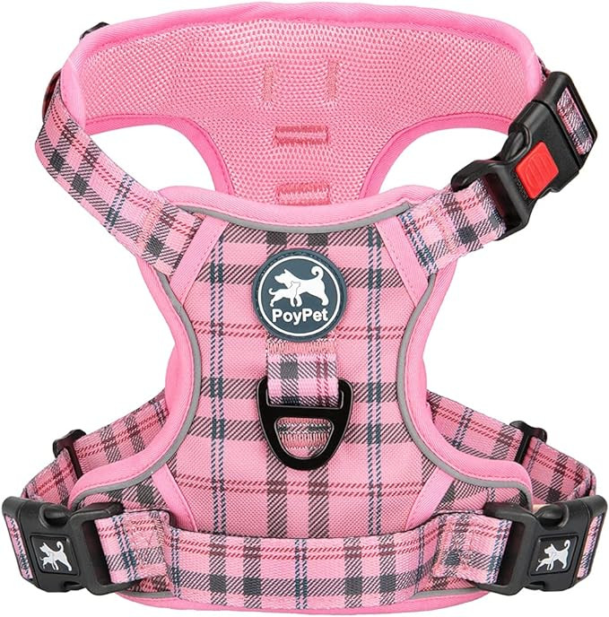 PoyPet No Pull Dog Harness, Reflective Adjustable No Choke Pet Vest with Front & Back 2 Leash Att... | Amazon (US)