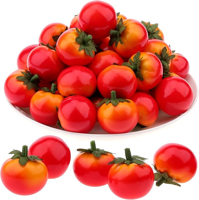 Gresorth 40pcs Mini Artificial Tomato Decoration Fake Lifelike Fruit Ornament Home Party Christma... | Amazon (US)