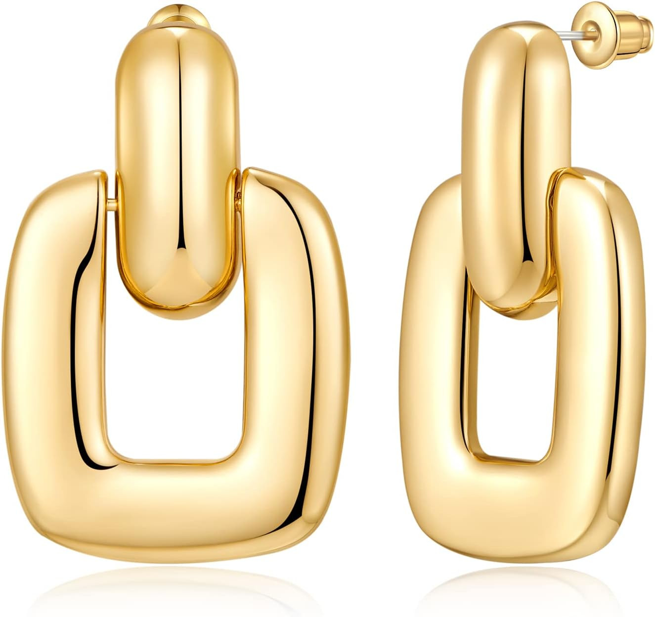 Chunky Statement Dangle Earrings for Women Funky Bold Jewelry | Amazon (US)