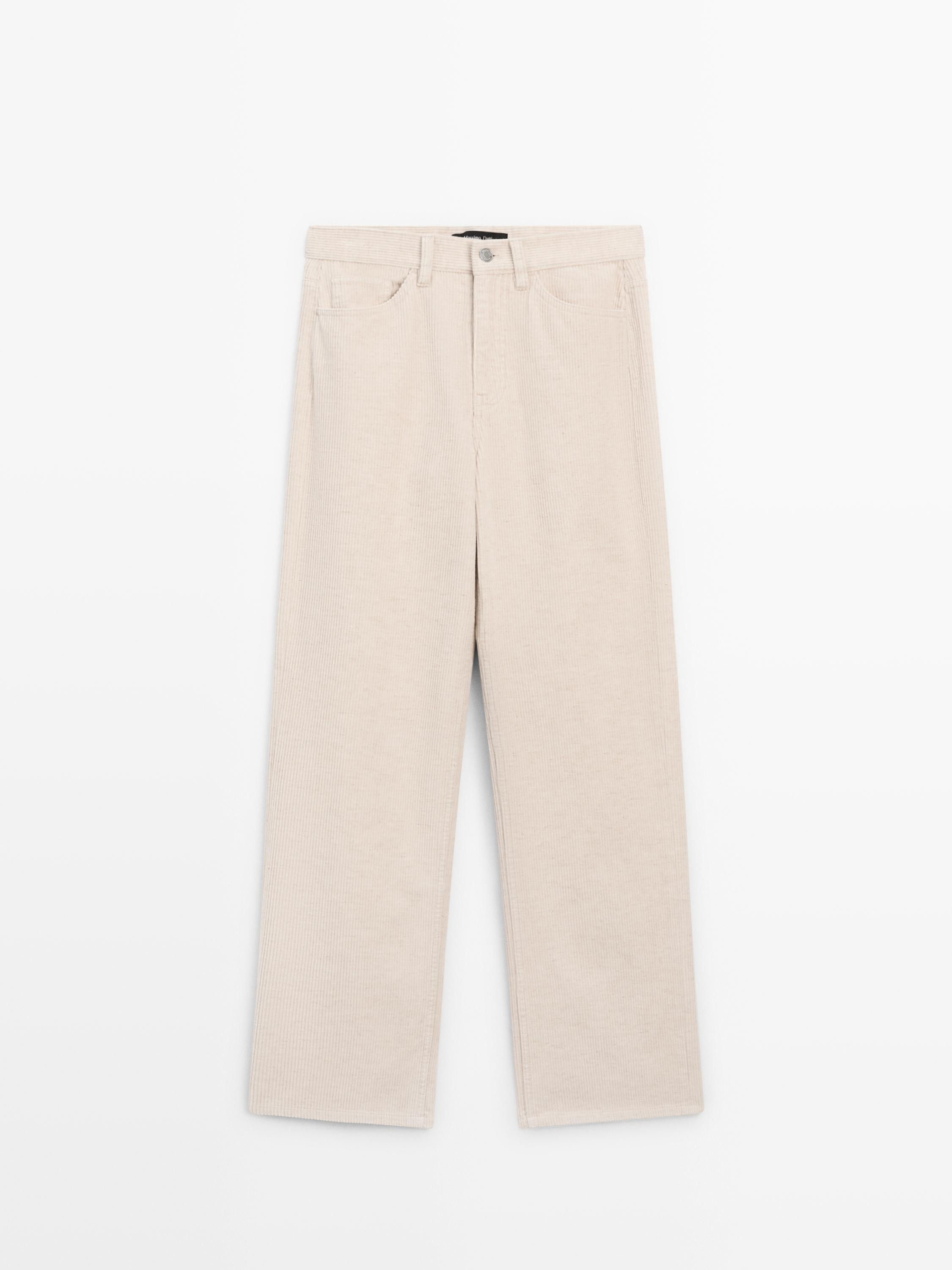 Cordhose im Straight-Fit mit hohem Bund | Massimo Dutti DE