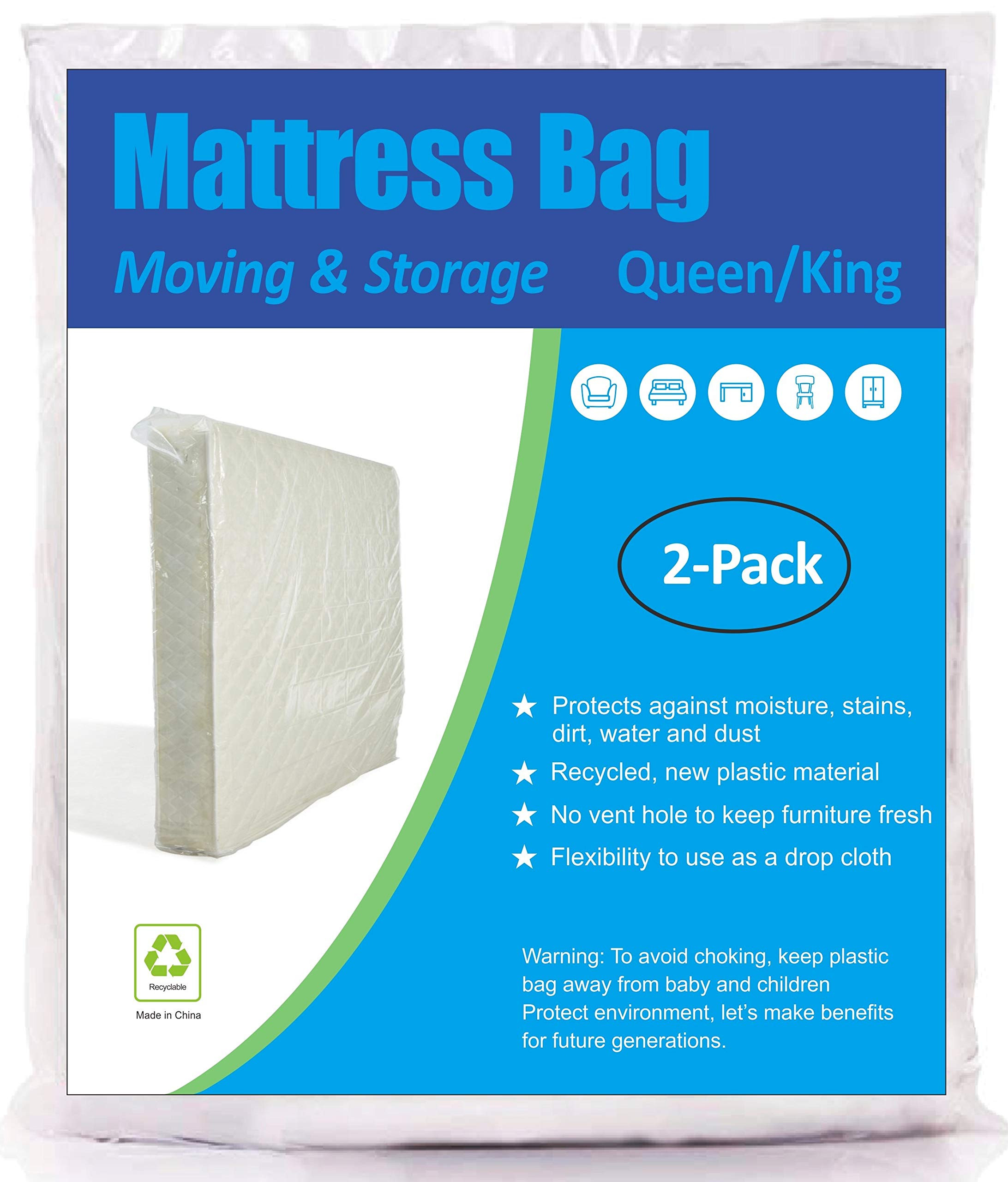 ComfortHome Mattress Bag for Moving and Storage, Queen and King Size, 2 Pack | Amazon (US)