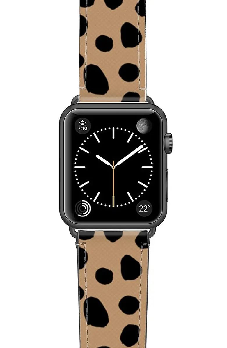 Cheetah Dots Saffiano Faux Leather Apple Watch® Strap | Nordstrom
