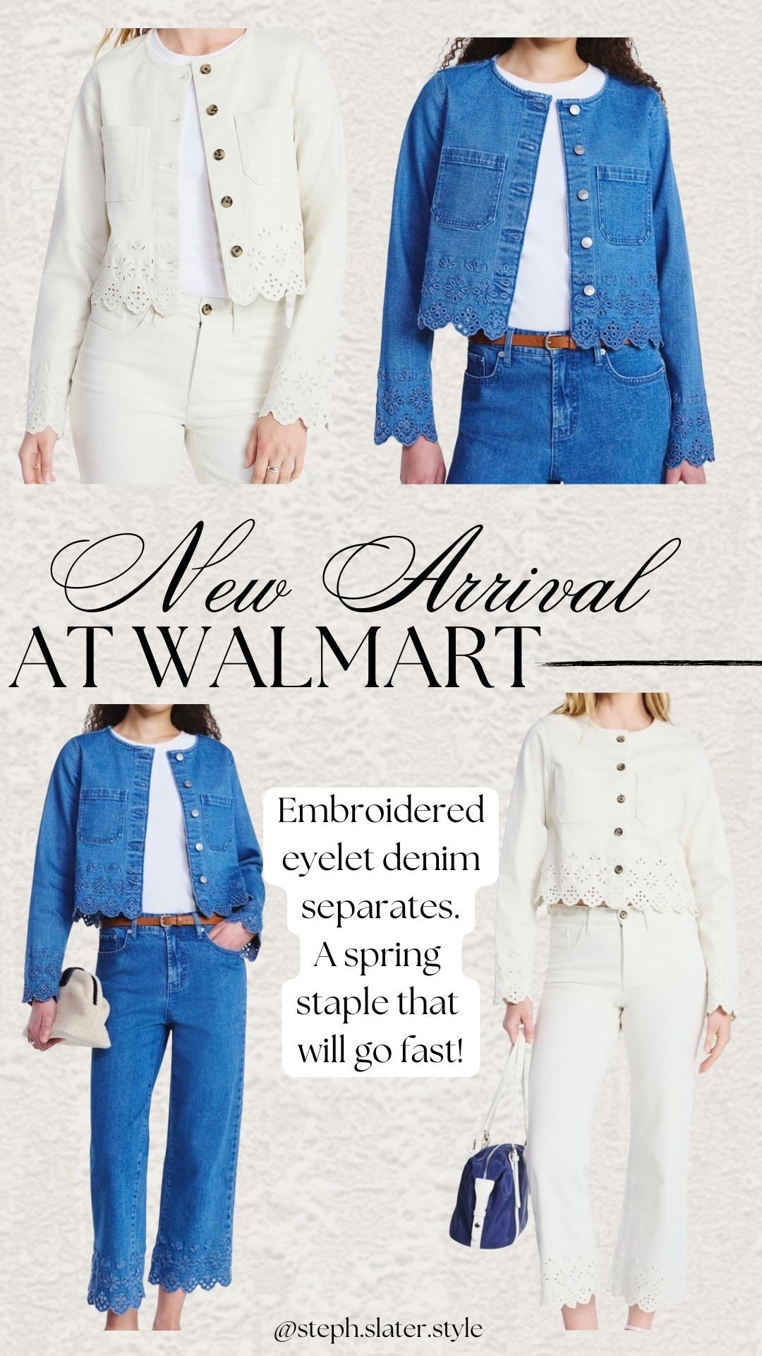 Embroidered denim separates from Walmart  

#LTKWorkwear #LTKOver40 #LTKSeasonal