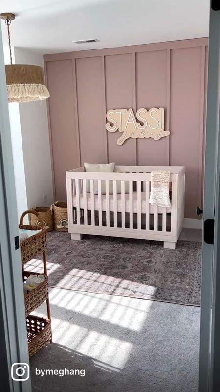 Baby girl nursery, nursery inspo, nursery rug, baby girl room, name sign, crib, nursery decor 

#LTKhome #LTKbaby #LTKkids