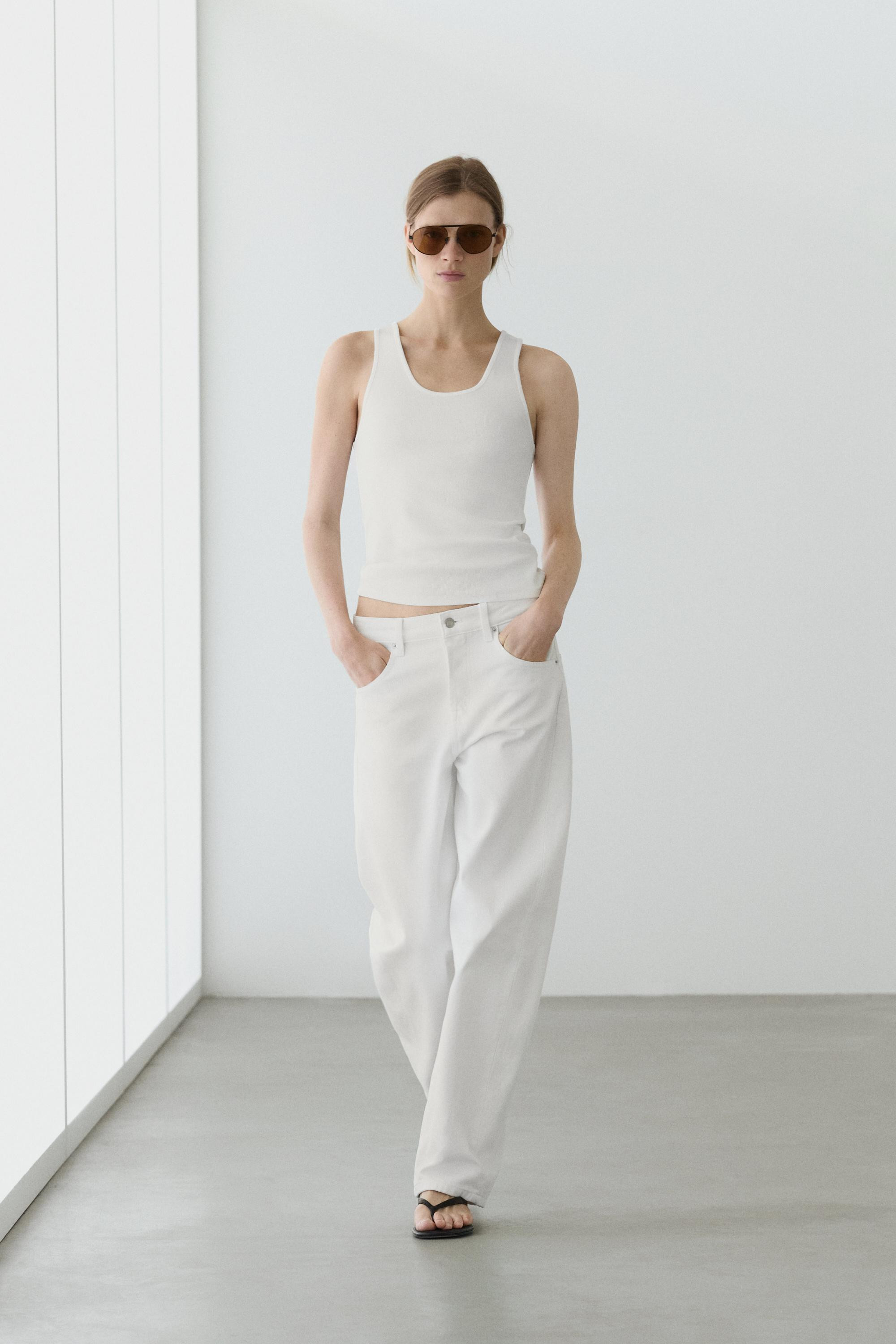 Scoop neck strappy top | Massimo Dutti US