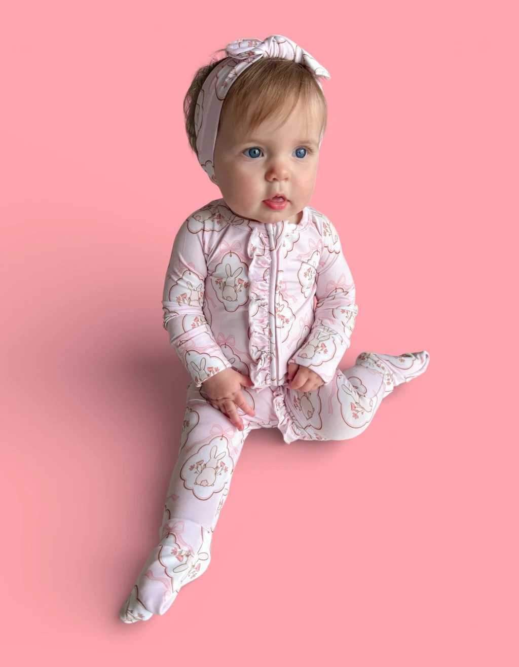 BUNNY BOW BLOSSOMS DREAM RUFFLE ROMPER | Dream Big Little