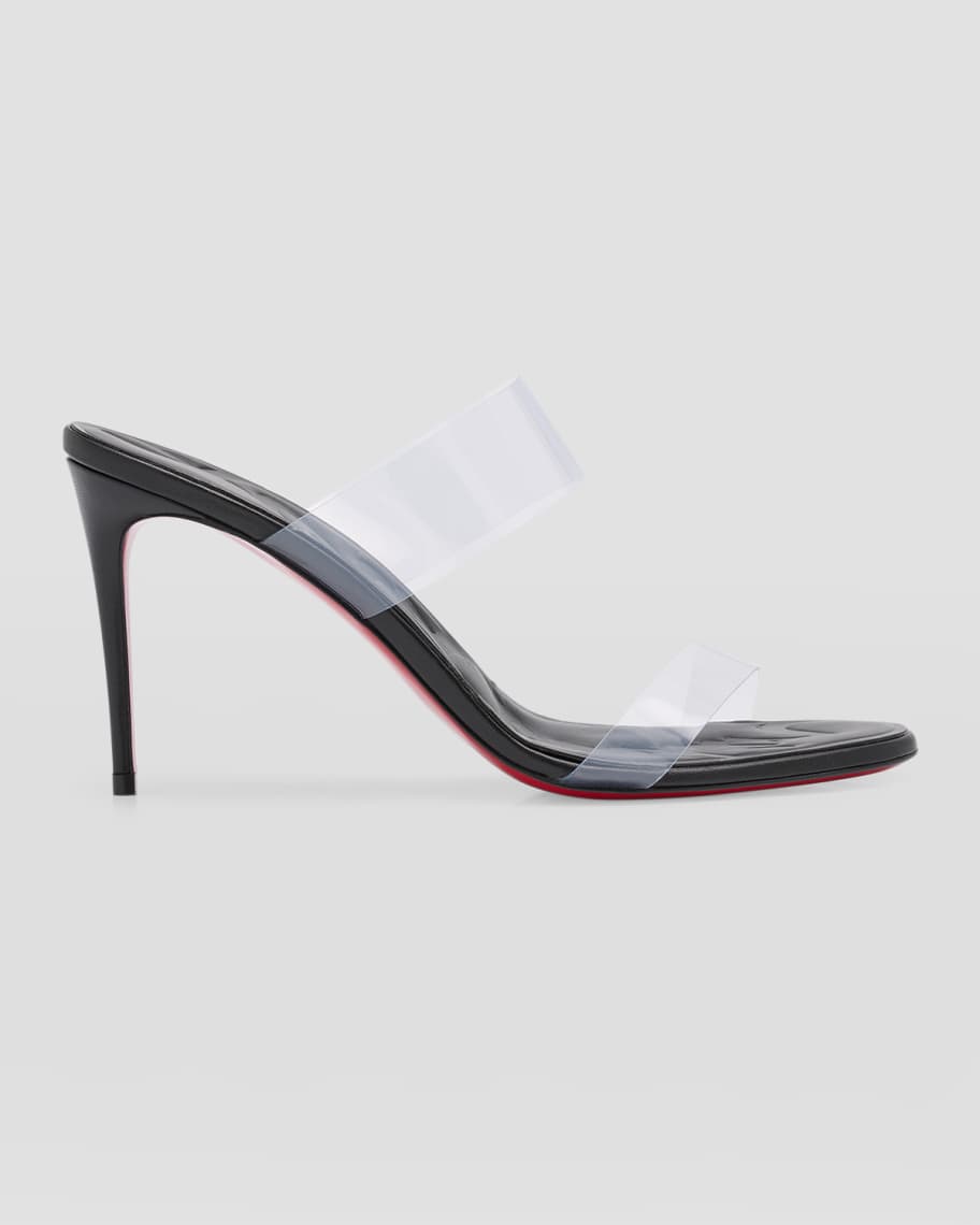 Christian Louboutin Just Loubi Clear Red Sole Slide Sandals | Neiman Marcus