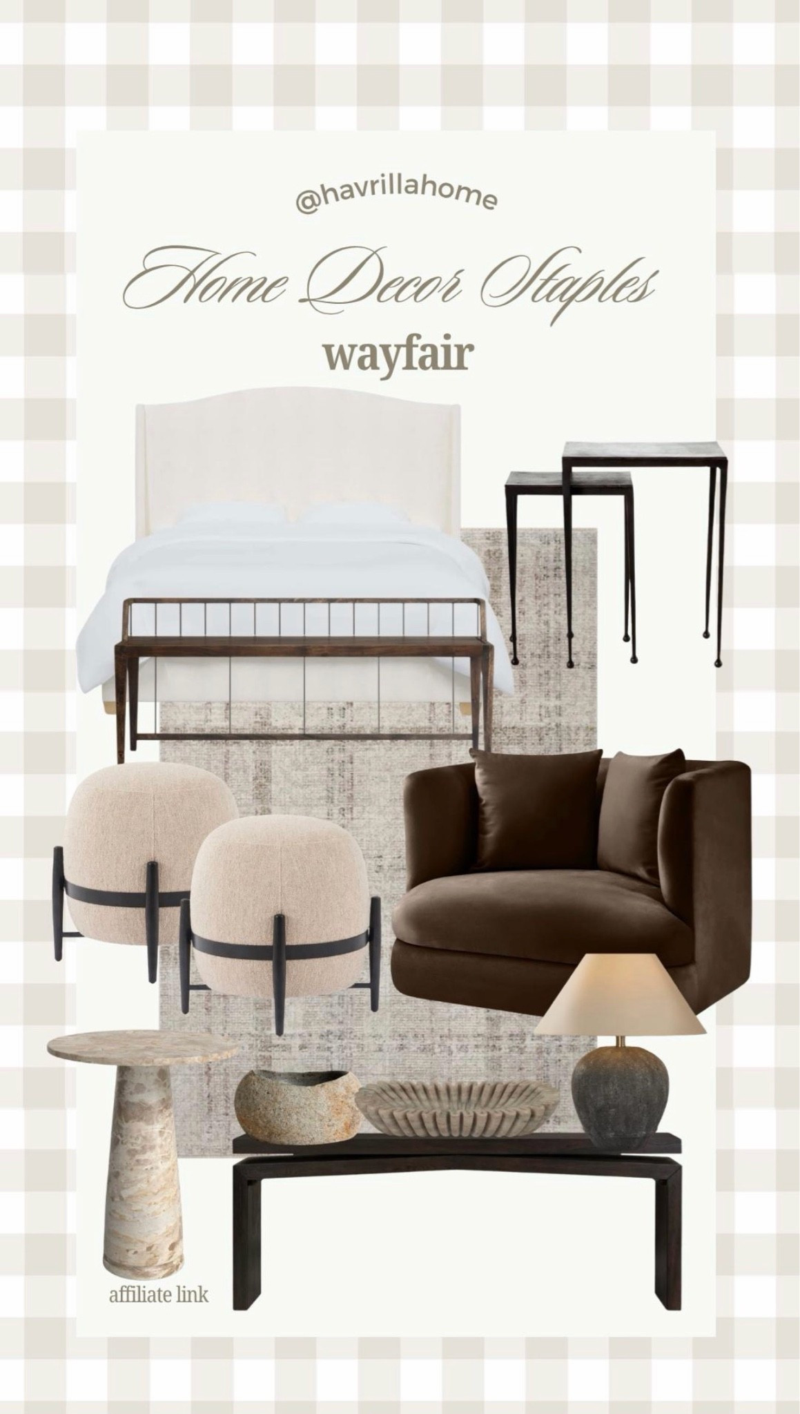 wayfair home decor, wayfair furniture finds, wayfair home finds, neutral home decor, bedroom furniture finds, neutral bedroom ideas, upholstered bed, bedroom bench, bedroom rug, nesting tables, accent tables, boucle ottoman, boucle furniture, brown accent chair, chocolate brown furniture, marble side table, stone side table, console table decor, dark wood console table, neutral furniture finds, organic modern decor, transitional home decor, warm neutral interiors, elevated home decor, designer inspired furniture, affordable home decor, home decor staples, curated home finds

#LTKHome

Comment SHOP below to receive a DM with the link to this post on my LTK ⬇ https://liketk.it/6lhdO

#LTKSeasonal #LTKHome #LTKSaleAlert